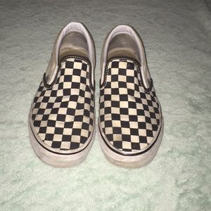 checkerboard slip on vans